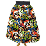 Hemet Skirt in Monster Mash Print-Skirts-Glitz Glam and Rebellion GGR Pinup, Retro, and Rockabilly Fashions