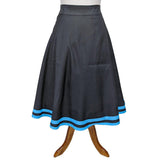 Kissing Charlie Hold On Circle Skirt in Blue and Black-Skirts-Glitz Glam and Rebellion GGR Pinup, Retro, and Rockabilly Fashions