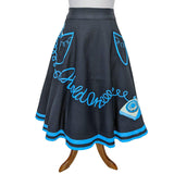 Kissing Charlie Hold On Circle Skirt in Blue and Black-Skirts-Glitz Glam and Rebellion GGR Pinup, Retro, and Rockabilly Fashions
