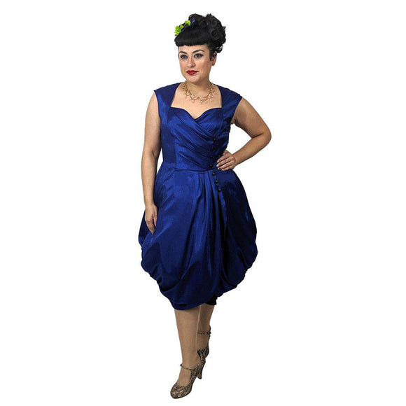 cobalt blue ladies dresses Tuckernuck Sleeveless Mitchell Dress Cobalt Blue / XL airy skirt and crisp contrast bands at the hem for a modern pop Night at the Opera Dress