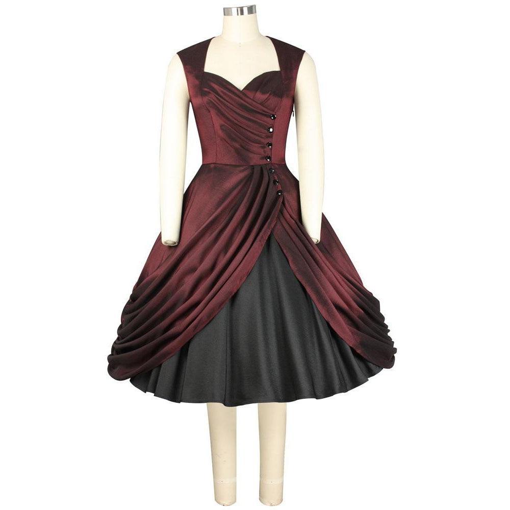 Night at the Opera Dress in Oxblood Red – Glitz Glam and Rebellion