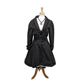 GGR Lace Trim Swing Coat in Black-Coat-Glitz Glam and Rebellion GGR Pinup, Retro, and Rockabilly Fashions