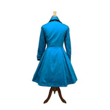 GGR Lace Trim Swing Coat in Turquoise-Coat-Glitz Glam and Rebellion GGR Pinup, Retro, and Rockabilly Fashions