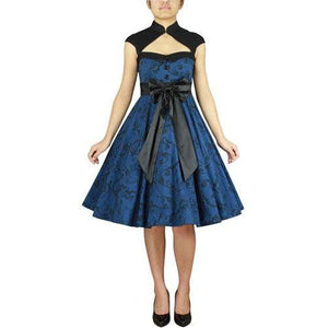 Kate Cutout Dress in Blue-Dress-Glitz Glam and Rebellion GGR Pinup, Retro, and Rockabilly Fashions