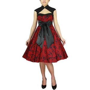 Kate Cutout Dress in Red-Dress-Glitz Glam and Rebellion GGR Pinup, Retro, and Rockabilly Fashions