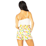 Miss Lulo Sage Shorts in Lemon Floral Print-Shorts-Glitz Glam and Rebellion GGR Pinup, Retro, and Rockabilly Fashions