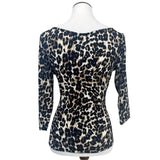 Hemet Three Quarter Sleeve Overlap Top in Leopard-Top-Glitz Glam and Rebellion GGR Pinup, Retro, and Rockabilly Fashions