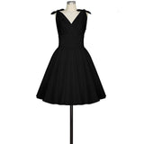 GGR Marilyn Crisscross Dress in Black-Dress-Glitz Glam and Rebellion GGR Pinup, Retro, and Rockabilly Fashions