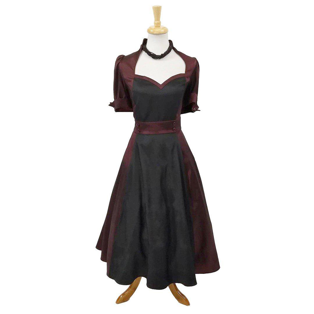 Nights in Satin Opera Dress in Burgundy & Black Glitz Glam and Rebellion Nights in Satin Opera Dress in Burgundy & Black Glitz Glam and Rebellion
