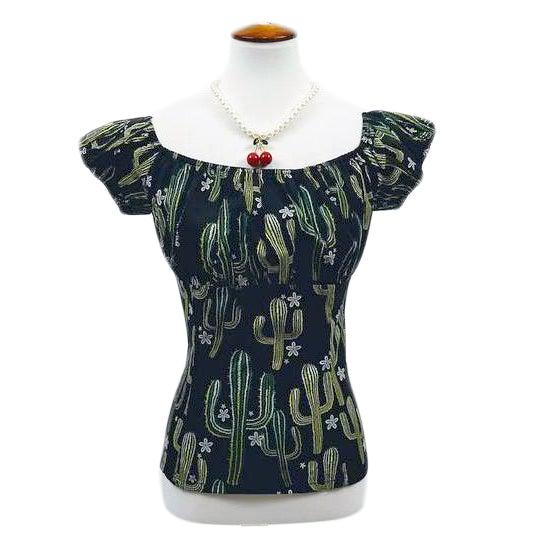 cactus print blouse