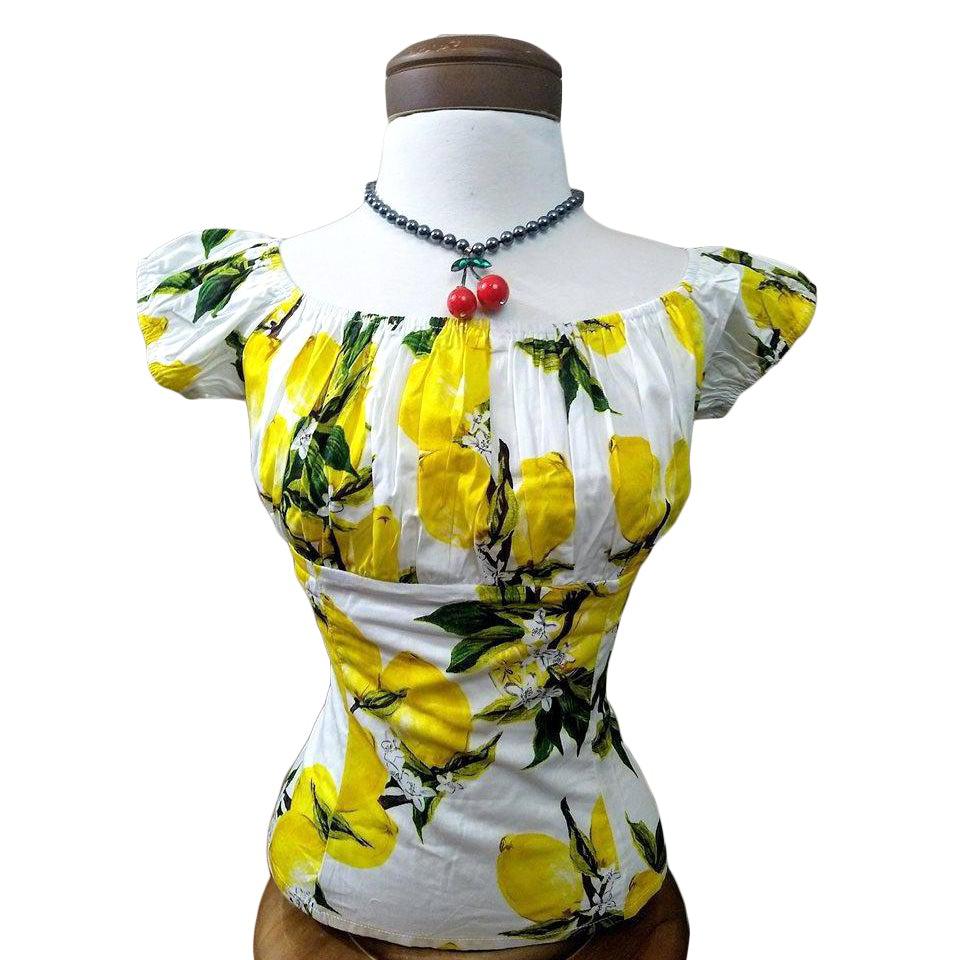 yellow peasant blouse