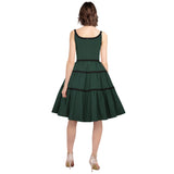 GGR Tiered Swing Dress in Green-Dress-Glitz Glam and Rebellion GGR Pinup, Retro, and Rockabilly Fashions