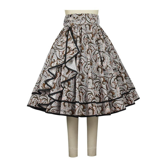 Stacy Steampunk Skirt in Paisley Print-Skirts-Glitz Glam and Rebellion GGR Pinup, Retro, and Rockabilly Fashions