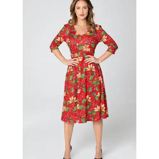 Miss Lulo Pamela Swing Dress in Red Floral Print – Glitz Glam and Rebellion