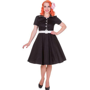 Dolly & Dotty Penelope Shirt Dress in Black-Dress-Glitz Glam and Rebellion GGR Pinup, Retro, and Rockabilly Fashions