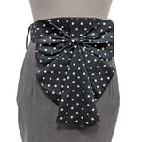 Polka Dot Ruffles Wiggle Skirt in Grey-Skirts-Glitz Glam and Rebellion GGR Pinup, Retro, and Rockabilly Fashions