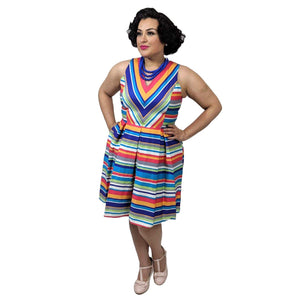 Eva Rose Rainbow Perfection Dress-Dress-Glitz Glam and Rebellion GGR Pinup, Retro, and Rockabilly Fashions
