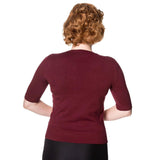 Banned Retro 50's Cube Jumper in Burgundy-Top-Glitz Glam and Rebellion GGR Pinup, Retro, and Rockabilly Fashions