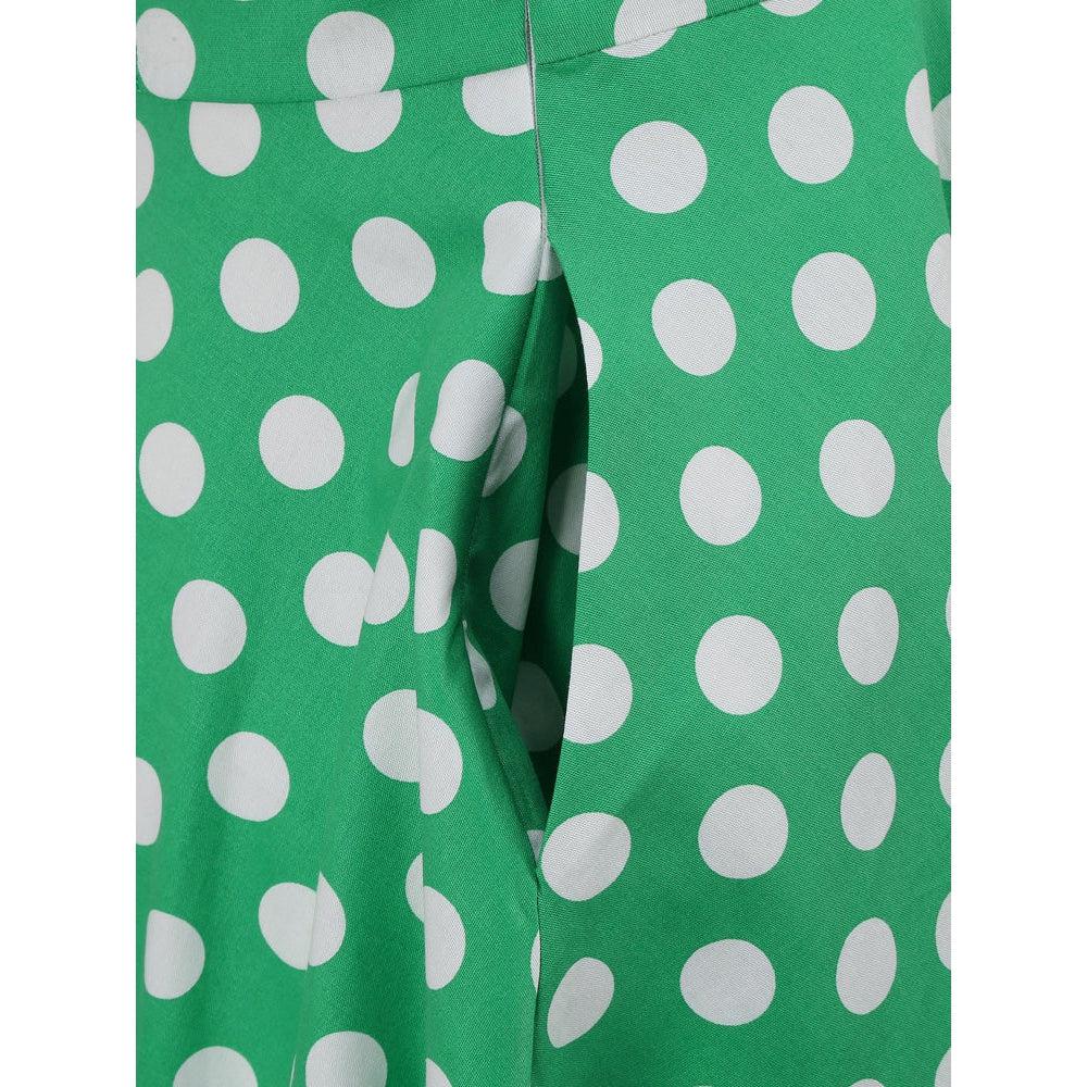 glamorous green polka dot dress Green 1940s Back Hollow-Out Polka Dots Dress main image 0