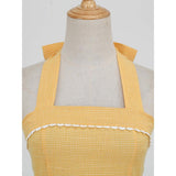 Tonval Yellow Plaid Halter 50s Robe Dress-Dresses-Glitz Glam and Rebellion GGR Pinup, Retro, and Rockabilly Fashions