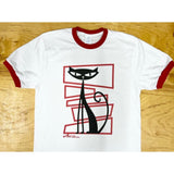 Star Struck Clothing Retro Cat Ringer T-Shirt-T-Shirt-Glitz Glam and Rebellion GGR Pinup, Retro, and Rockabilly Fashions