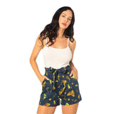 Miss Lulo Sage High Waisted Shorts in Summer Night Print-Shorts-Glitz Glam and Rebellion GGR Pinup, Retro, and Rockabilly Fashions