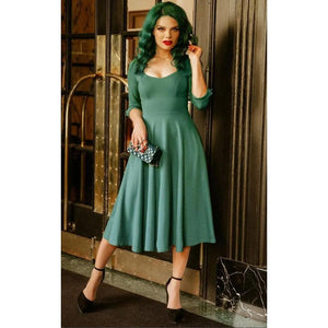 Dolly & Dotty Scarlette Dress in Green-Dress-Glitz Glam and Rebellion GGR Pinup, Retro, and Rockabilly Fashions