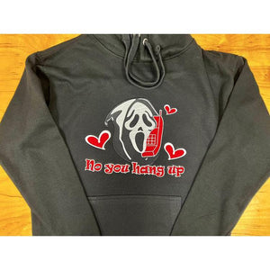 No You Hang Up Black Hoodie-Hoodie-Glitz Glam and Rebellion GGR Pinup, Retro, and Rockabilly Fashions