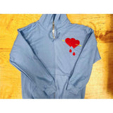 Bleeding Heart Light Blue Jacket-Jacket-Glitz Glam and Rebellion GGR Pinup, Retro, and Rockabilly Fashions