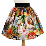 Hemet Pleated Skirt in Señoritas Print-Skirts-Glitz Glam and Rebellion GGR Pinup, Retro, and Rockabilly Fashions
