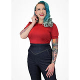Hemet Pinup Pullover Top in Red-Tops-Glitz Glam and Rebellion GGR Pinup, Retro, and Rockabilly Fashions