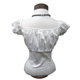 GGR Pinup Peasant Top in Solid White-Blouse-Glitz Glam and Rebellion GGR Pinup, Retro, and Rockabilly Fashions
