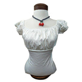 GGR Pinup Peasant Top in Solid White-Blouse-Glitz Glam and Rebellion GGR Pinup, Retro, and Rockabilly Fashions