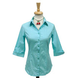 TOBS Quintessential Pinup Blouse in Mint-Blouse-Glitz Glam and Rebellion GGR Pinup, Retro, and Rockabilly Fashions