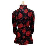 Steampunk Floral Top in Black & Red-Top-Glitz Glam and Rebellion GGR Pinup, Retro, and Rockabilly Fashions