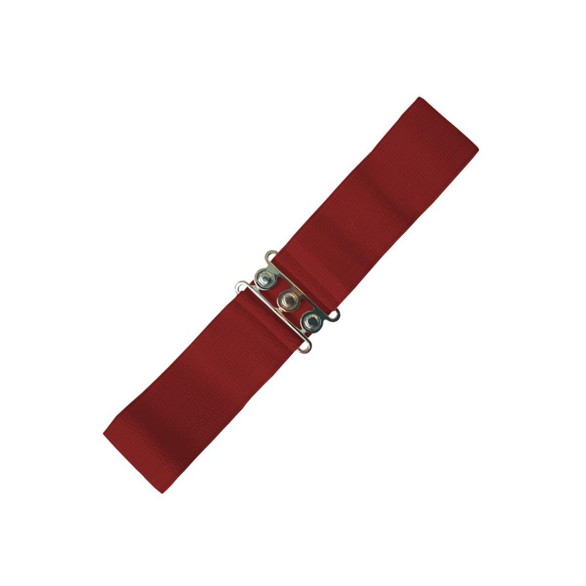 Medium Red Belt - Tribal 1990s Stretch with Primitive Buckle