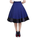 Satin-Trimmed Pinup Skirt in Navy-Skirts-Glitz Glam and Rebellion GGR Pinup, Retro, and Rockabilly Fashions