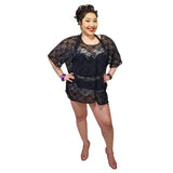 Black Daisy Mesh Swim Cover-Up-Cover-Up-Glitz Glam and Rebellion GGR Pinup, Retro, and Rockabilly Fashions
