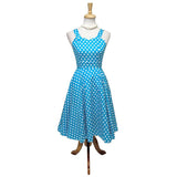 GGR Summer Polkadot Dress in Blue-Dress-Glitz Glam and Rebellion GGR Pinup, Retro, and Rockabilly Fashions