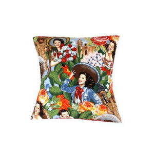 Hemet Pillow Cover in Senorita Print-Pillow Cover-Glitz Glam and Rebellion GGR Pinup, Retro, and Rockabilly Fashions