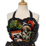 Hemet Ruffled Monster Mash Apron-Pinup Aprons-Glitz Glam and Rebellion GGR Pinup, Retro, and Rockabilly Fashions