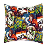 Hemet Pillow Cover in Monster Mash Print-Pillow Cover-Glitz Glam and Rebellion GGR Pinup, Retro, and Rockabilly Fashions