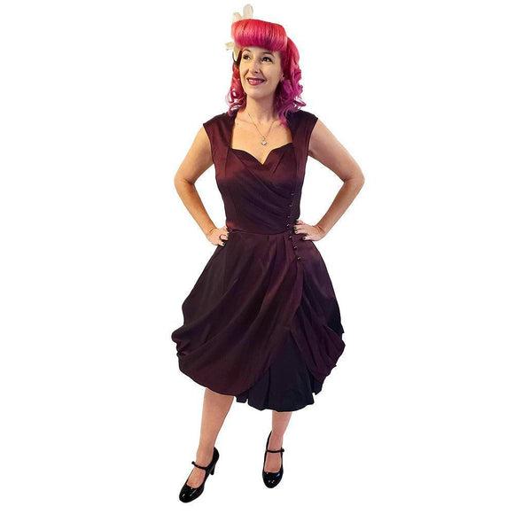 Night at the Opera Dress in Oxblood Red-Dress-Glitz Glam and Rebellion GGR Pinup, Retro, and Rockabilly Fashions