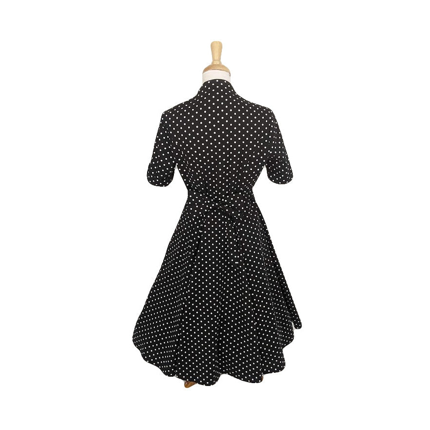 Retro Tammy Swing Dress in Black & White Polka Dot – Glitz Glam and  Rebellion
