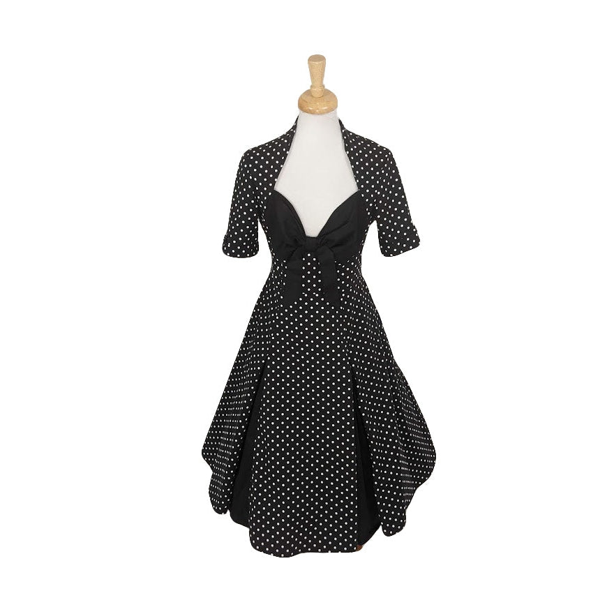 Retro Tammy Swing Dress in Black & White Polka Dot – Glitz Glam and  Rebellion