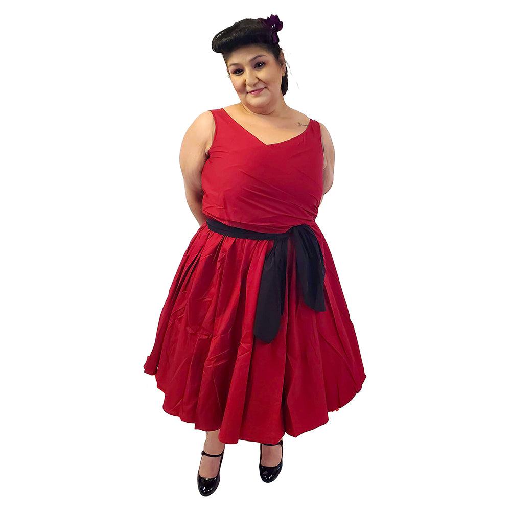 Wrap-Front Sleeveless Swing Dress in Red – Glitz Glam and Rebellion